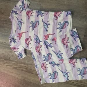 Girls' Rumi + Ryder Purple Stripe Dino Pajamas, Size 7